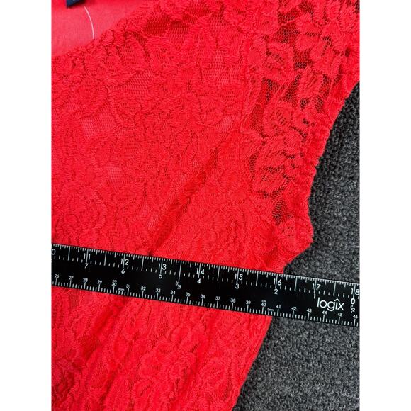 Gap Fit & Flare Lace Dress Womens Size 4 Red Cap Sleeve Round Neck NEW - Picture 7 of 7